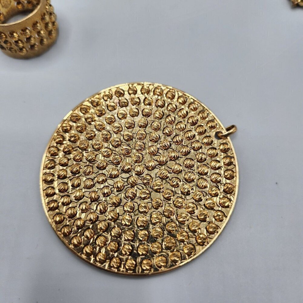 Athomie Gold Spinning Bead Necklace Pendant & Ring Sterling Silver 925 Italy - Picture 11 of 15